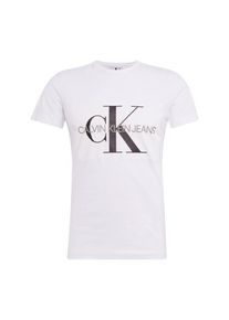 Calvin Klein Jeans, Herren T-Shirt 'Core Monogram Box Logo Slim Tee', Hellgrau / Schwarz / Weiß