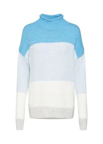 GAP, Damen Pullover 'DROP SHOULDER MOCK NECK-BLOCK STRIPE', Blau / Mischfarben