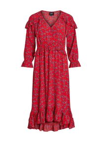 Object, Damen Kleid, Rauchblau / Hellrot / Schwarz
