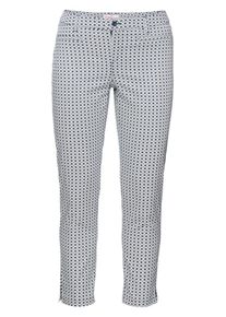 sheego Class, Damen 7/8-Hose, Blau / Weiß