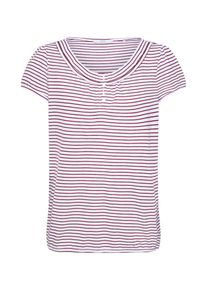 EDC by Esprit, Damen Shirt 'OCS Blousy Tee', Dunkelrot / Weiß