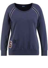 SAMOON, Damen T-Shirt, Navy / Braun / Weiß