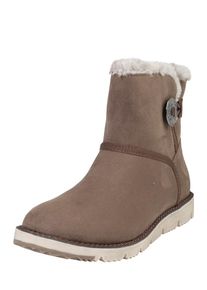 s.Oliver RED LABEL, Damen Snowboot mit Logoknopf, Braun / Hellbraun