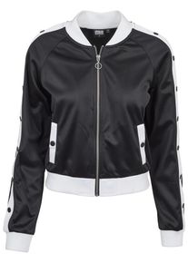 Urban Classics, Damen Button Up Track Jacket, Schwarz / Weiß