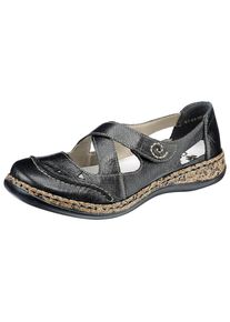 Rieker, Damen Slipper, Schwarz