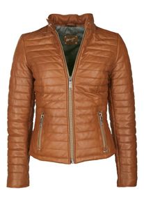 Maze, Damen Lederjacke mit Raffungen 'Sota', Cognac