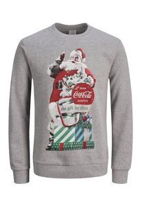 Jack & Jones JACK & JONES, Herren Sweatshirt, Graumeliert / Grün / Pastellrot / Weiß