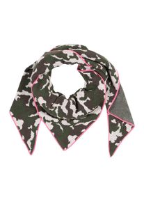 Zwillingsherz, Damen Dreieckstuch mit Camouflage-Muster, Khaki / Pink