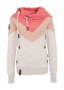Naketano, Damen Sweatshirt 'Patty immer Hände hoch', Beige / Koralle / Pastellpink