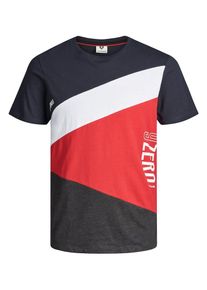 Jack & Jones JACK & JONES, Herren T-Shirt, Nachtblau / Rot / Weiß