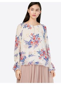 minimum, Damen Bluse 'Betzy', Creme / Blau / Rot