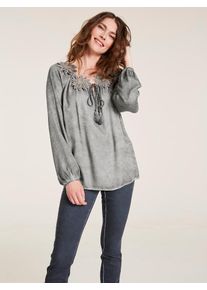 Heine, Damen Bluse, Gold / Graumeliert