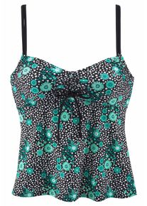 Große Größen Bügel-Tankini-Top "Flori", Lascana Gr. 44C schwarz geblümt für Damen