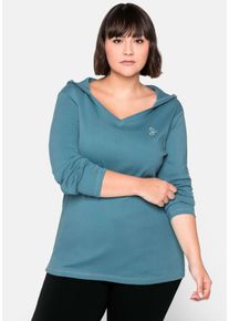 Große Größen Langarmshirt Gr. 44/46 blau von sheego für Damen