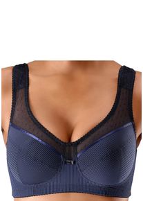 Große Größen Dessous Dessus Entlastungs-BH ohne Bügel Gr. 85C blau gepunktet für Damen