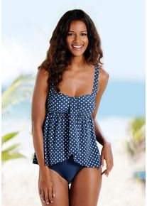 Lascana Große Größen Badeanzug Gr. 42B blau/weiß für Damen