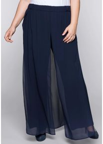 Große Größen Weite Hose im Lagenlook Gr. 42 blau von sheego für Damen