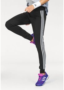 Große Größen adidas Performance Sporthose »D2M CUFF PANT 3S« Gr. M schwarz gestreift für Damen