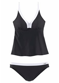 Große Größen Lascana Bügel-Tankini im trendigen Retro-Look Gr. 42C schwarz für Damen