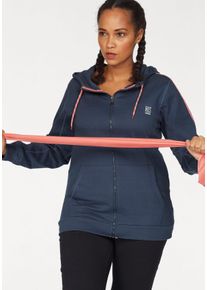 Große Größen H.I.S Kapuzensweatjacke Gr. 52/54 blau für Damen