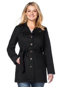 Große Größen Trenchcoat in Kurzform Gr. 56 schwarz von sheego für Damen