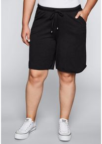 Große Größen Jersey-Bermudas mit Schlupfbund und Tunnelzug Gr. 54 schwarz von sheego für Damen