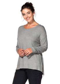 Große Größen Oversized Pullover mit Zipper Gr. 40/42 grau von sheego für Damen