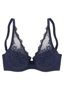 Große Größen Nuance Bügel-BH Gr. 100B blau geblümt für Damen