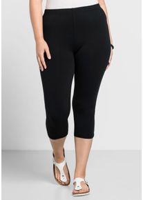 Große Größen Leggings in Caprilänge Gr. 52 schwarz von sheego für Damen