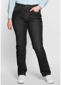 Große Größen Gerade Jeans mit Shaping-Einsatz Gr. 27 schwarz von sheego für Damen