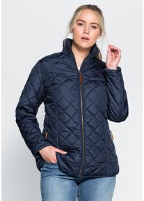 Große Größen Steppjacke mit hoch schließendem Stehkragen Gr. 40 blau von sheego für Damen