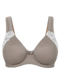 Große Größen T-Shirt-BH mit feiner Spitze Gr. 80D braun von sheego für Damen