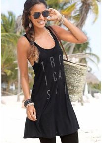 Lascana Große Größen Strandkleid Gr. 46 schwarz für Damen