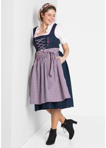 Große Größen Dirndl mit Schürze 2tlg. Gr. 54 blau von sheego für Damen