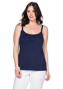 Große Größen Top mit Spaghettiträgern, in Rippqualität Gr. 54 blau von sheego für Damen