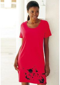 Vivance Dreams Große Größen Nachthemd Gr. 44/46 rot/grau für Damen