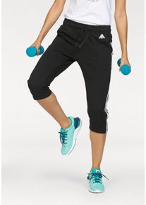 Große Größen adidas Performance 3/4-Hose »ESSENTIALS 3 STRIPES 3/4 PANT« Gr. XL schwarz gestreift für Damen