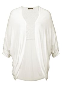 Große Größen Lascana Strickjacke mit Spitzeneinsatz Gr. 48/50 beige für Damen