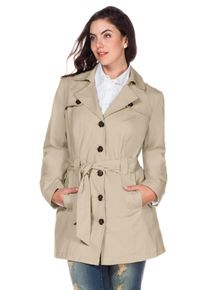 Große Größen Trenchcoat in Kurzform Gr. 42 beige von sheego für Damen