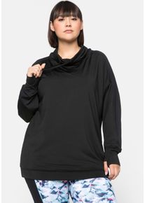 Große Größen Funktionssweatshirt mit Mesh-Einsätzen Gr. 48/50 schwarz von sheego für Damen