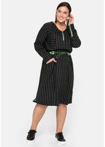 Große Größen Kleid mit neonfarbenen Details Gr. 58 schwarz bedruckt von sheego für Damen