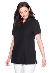 Große Größen Poloshirt mit kurzem Arm, in Piqué-Qualität Gr. 56/58 schwarz von sheego für Damen