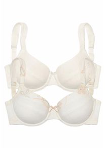 Große Größen Petite Fleur Bügel-BH aus weicher Baumwolle (2 Stück) Gr. 100B beige für Damen