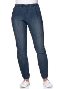 Große Größen Jeggings mit Used-Effekten Gr. 25 blau von sheego für Damen