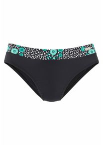 Große Größen Lascana Bikini-Hose »Flori« Gr. 52 schwarz geblümt für Damen