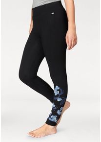 Große Größen Kangaroos Leggings Gr. 50 schwarz geblümt für Damen
