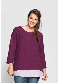 Große Größen Sweatshirt in 2-in-1-Optik Gr. 52/54 rot von sheego für Damen