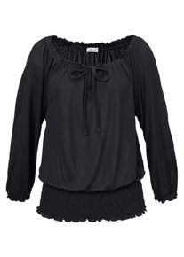 Lascana Große Größen Carmenshirt Gr. 40/42 schwarz für Damen