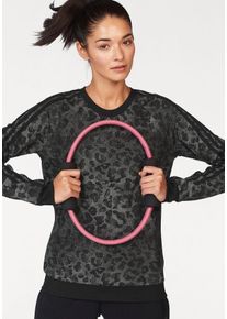 Große Größen adidas Performance Sweatshirt »WOMAN ESSENTIAL AOP SWEATSHIRT« Gr. XL schwarz gestreift für Damen