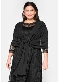 Große Größen Stola aus fließendem Chiffon schwarz von sheego für Damen